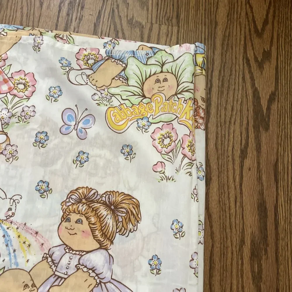 VINTAGE 1983 CABBAGE PATCH KIDS TWIN FLAT & FITTED BED SHEET SET